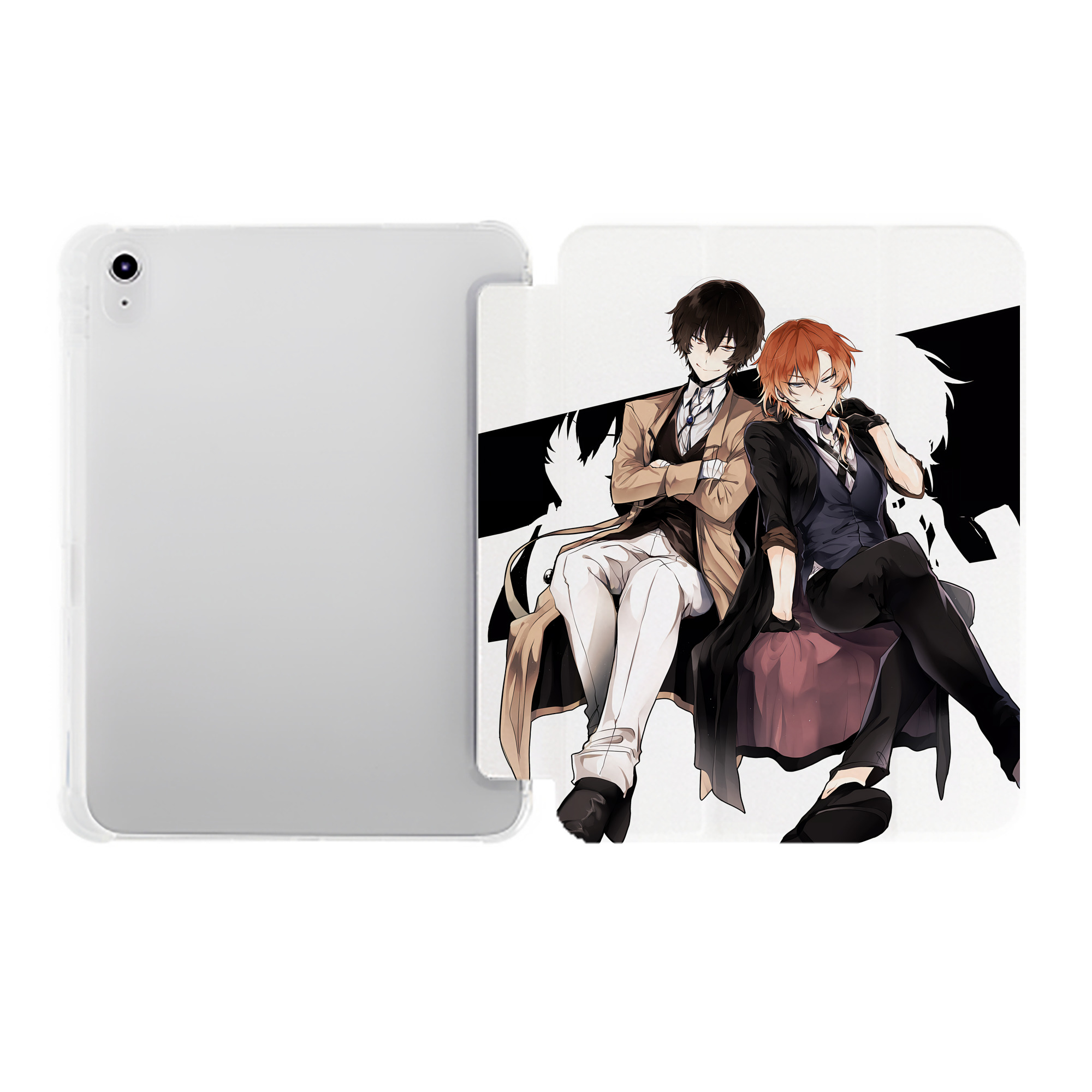 （画像用） 文豪ストレイドッグス Bungo Stray Dogs IPad ケース ペン収納付き 三つ折りスタンド PUレザー×シリコン 対応機種9.5/10.5/10.9インチ